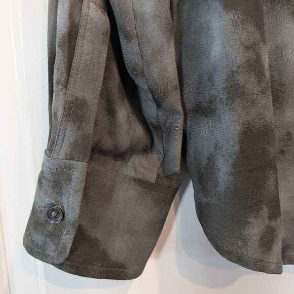 Rails Blouse Women's Large Slate Hillary Crossover Snap Tie-Dye Long Sleeve Top - Picture 13 of 16